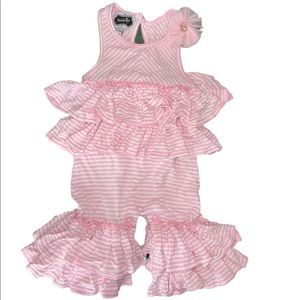 Mud pie - Pink Striped Jumpsuit